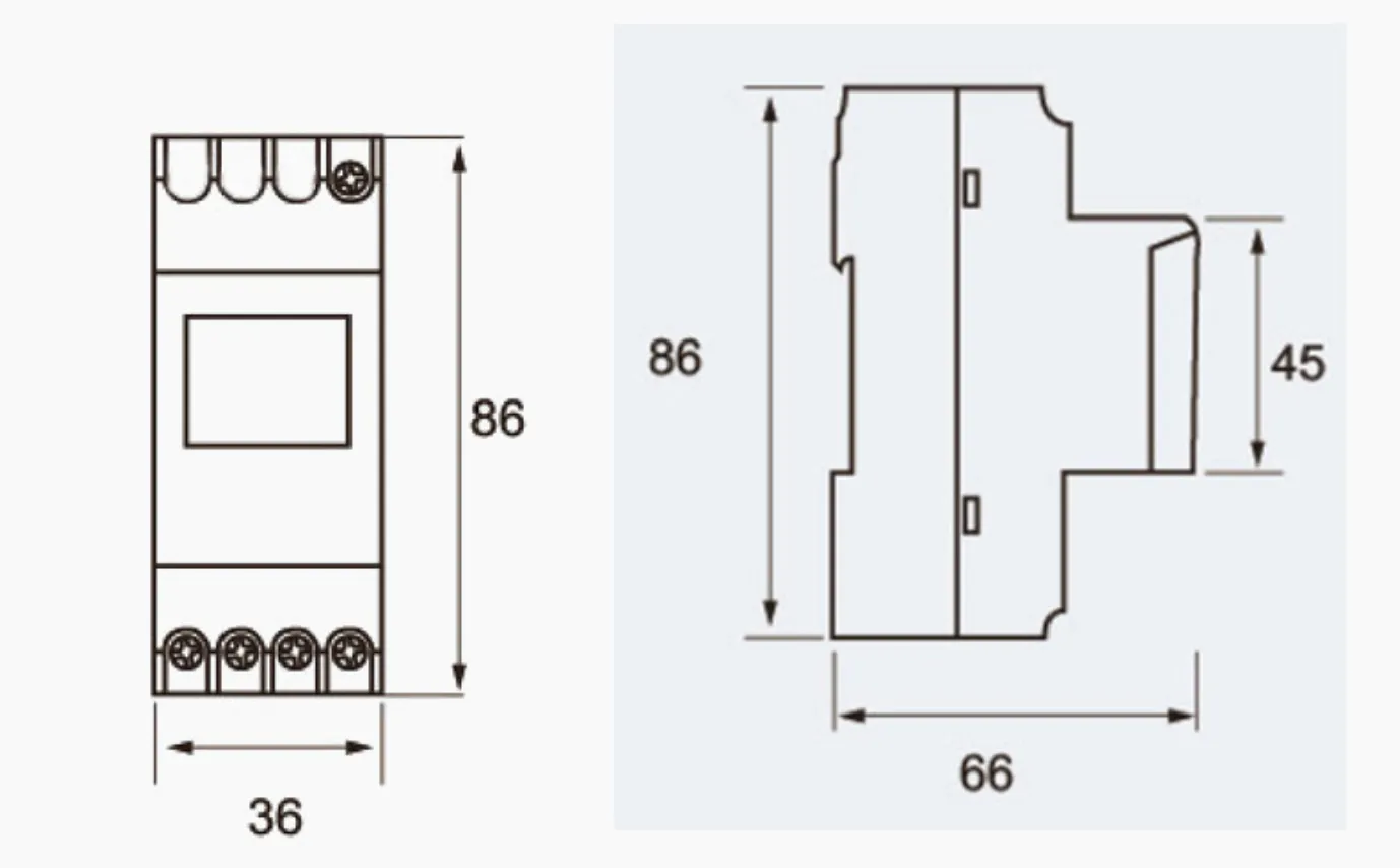 Digital Timer Switch THC 170L Dimension