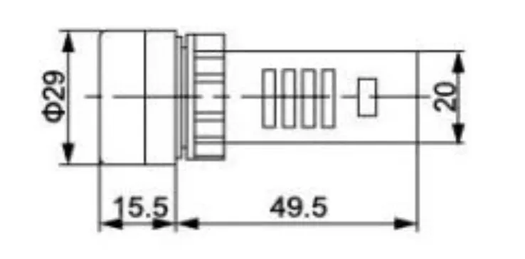 Indicator Light AD16-22SM-Dimension