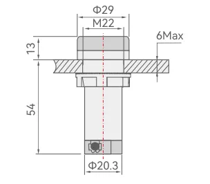 Indicator Light AD22-22DRY Dimension