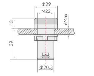 Indicator Light AD22-22DSV-Dimension