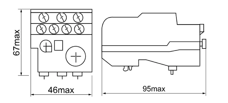 JR28 Thermal Overload Relay Dimension