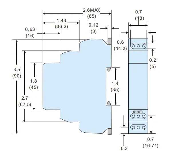 VIOX Step Relay YX2210_YX2220 Dimension 