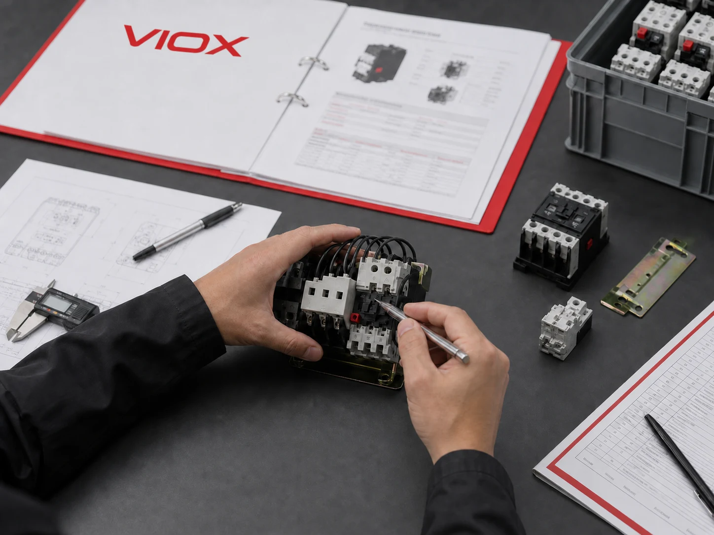 Illustration of VIOX engineering review and product document support