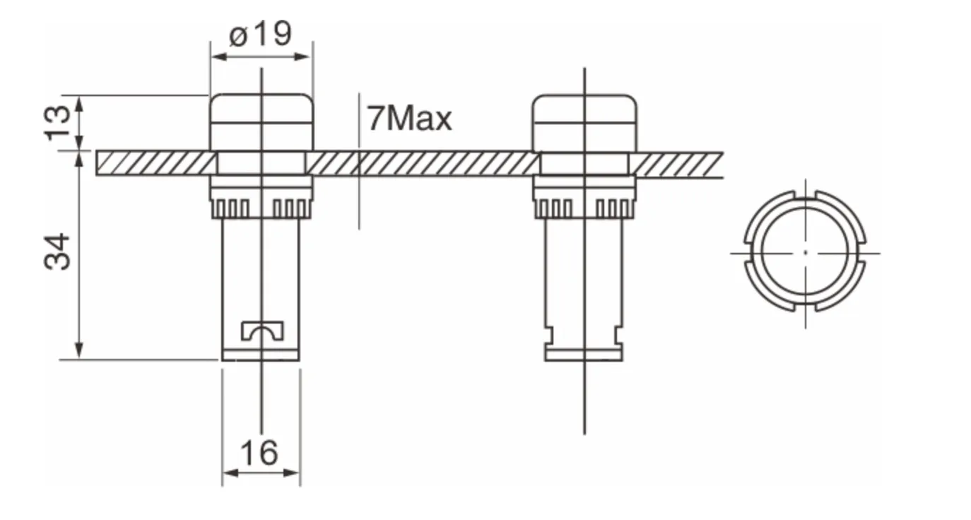 Indicator Light AD16-16DS-Dimension