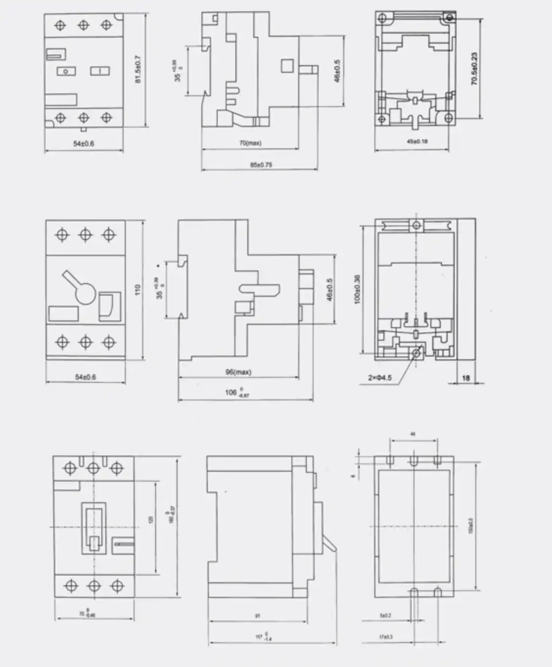 VIOX Motor Protection Circuit Breaker 3VE Series dimension