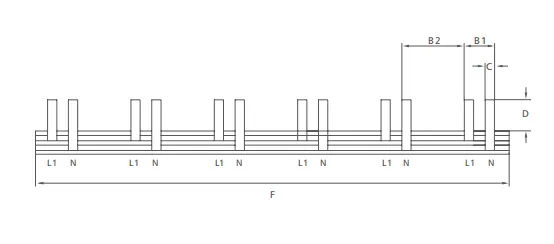 VIOX Pin-Type 1P+N Busbars with Long End Dimension 