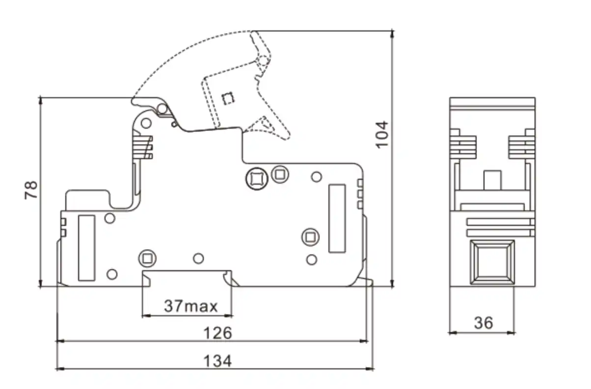 VIOX RT18-125 Din Rail Mounted Fuse Holder