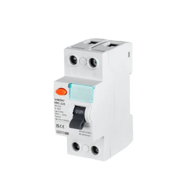 VIOX VRC1-125-B 100A 2P RCCB Residual Current Circuit Breaker