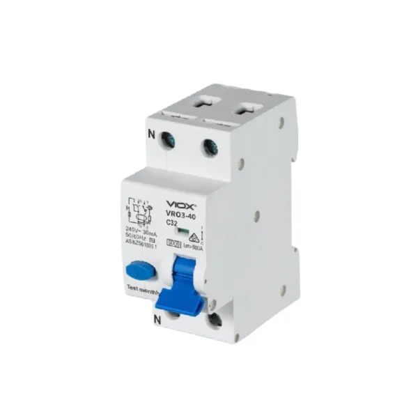 VIOX VRO3-40 1P+N RCBO ELCB Residual Current Circuit Breaker with Overcurrent Protection