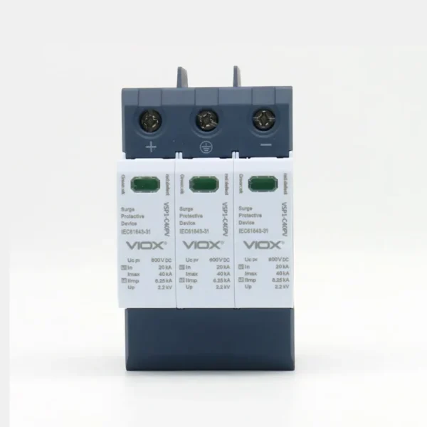 VIOX VSP1-C40PV/3(S) 600V Pluggable Multi-Pole SPD