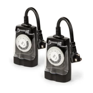 2 black outdoor light timers