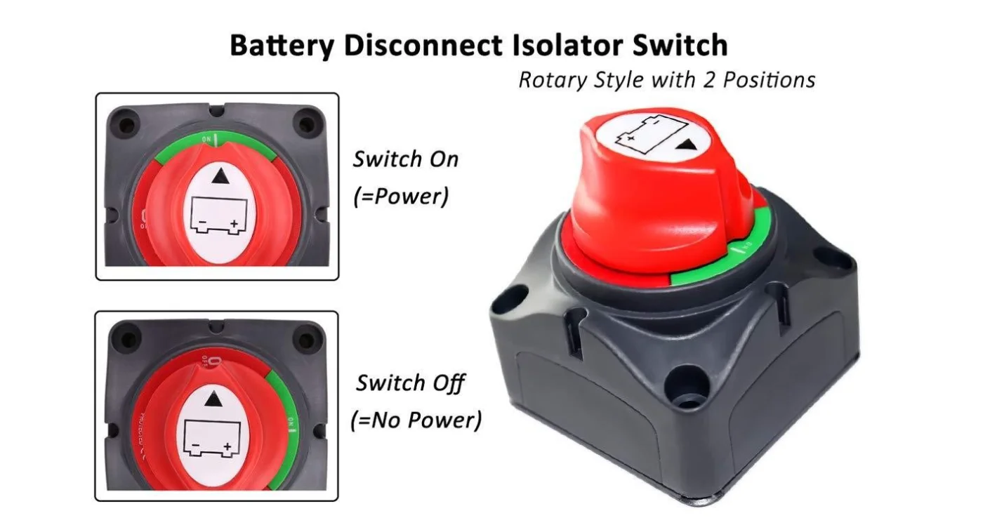 Interrupteur de déconnexion de la batterie à 2 positions