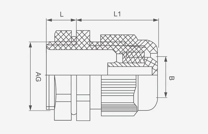 Ex e Nylon Cable Gland Dimension