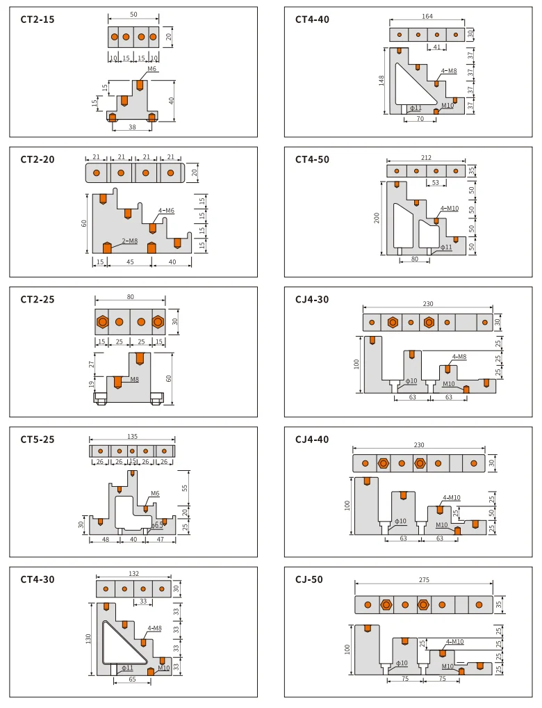 CT Series Busbar Insulator Dimension