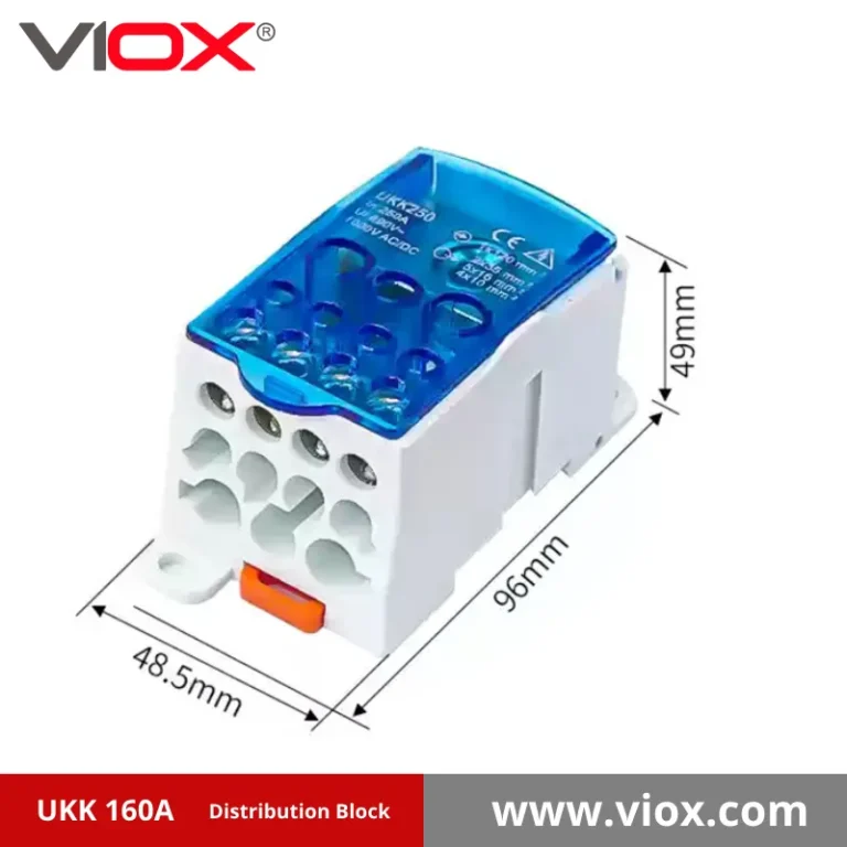 بلوک توزیع آبی VIOX UKK 250A، 1 ورودی 11 خروجی