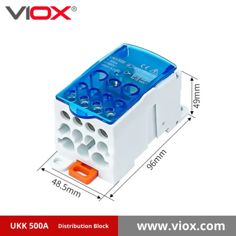 بلوک توزیع آبی VIOX UKK 500A، 1 ورودی 11 خروجی