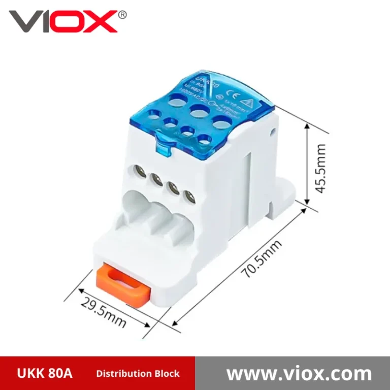 بلوک توزیع آبی VIOX UKK 80 1-In 6-Out