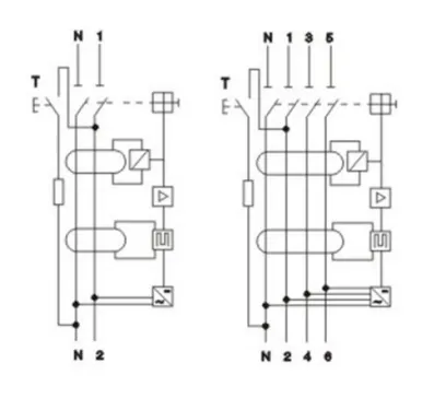 VKL11B 2P RCCB wiring diagrams