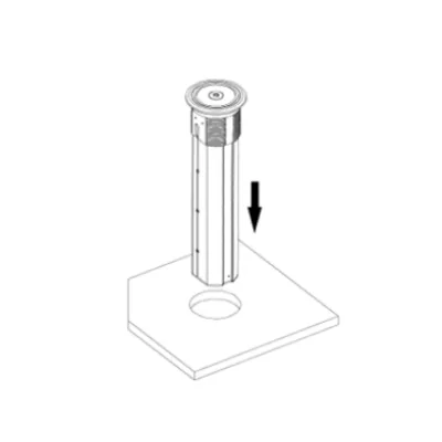 Step 2: Install the product vertically into the reserved 100mm diameter flat hole
