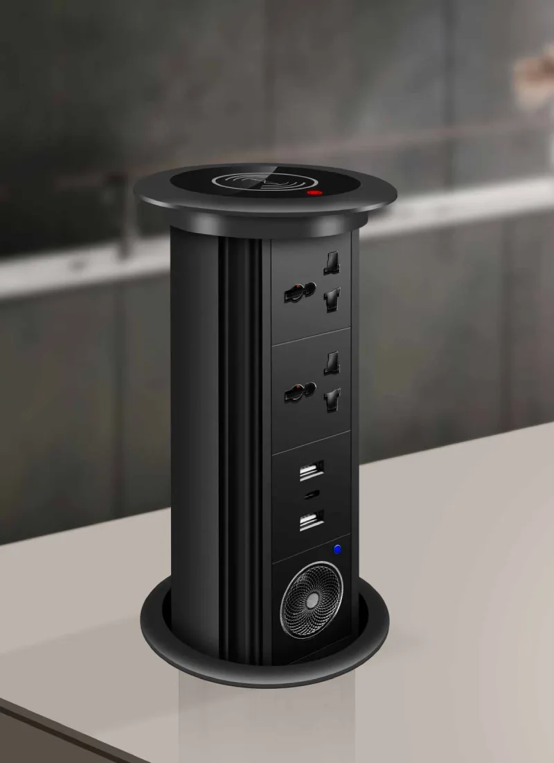 elegant black lifting pop up socket