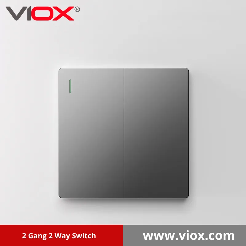 2 Gang 2 Way Switch Black