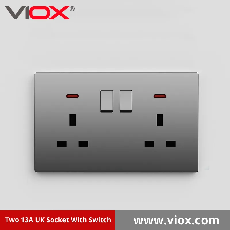 Two 13A UK Socket With Switch
