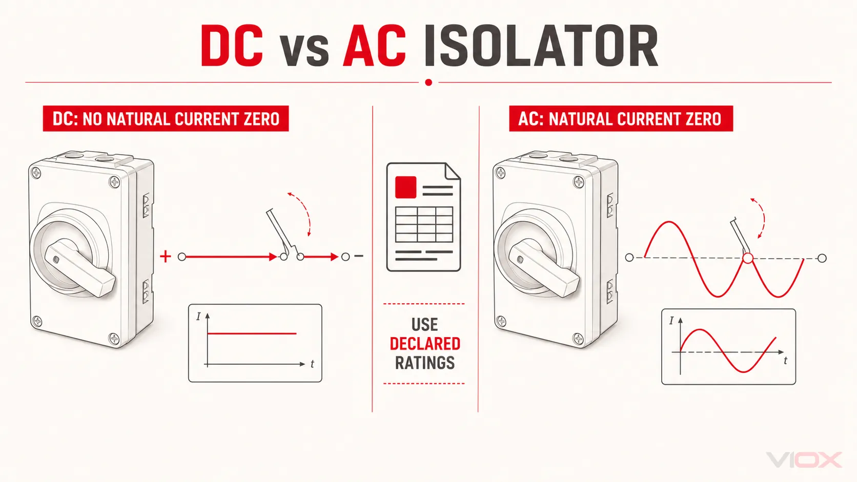DC vs AC Isolator Switch: Differences, Ratings & Uses
