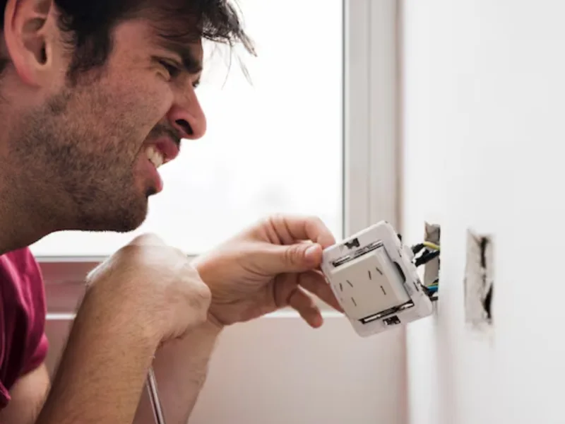 man watch AFCI socket