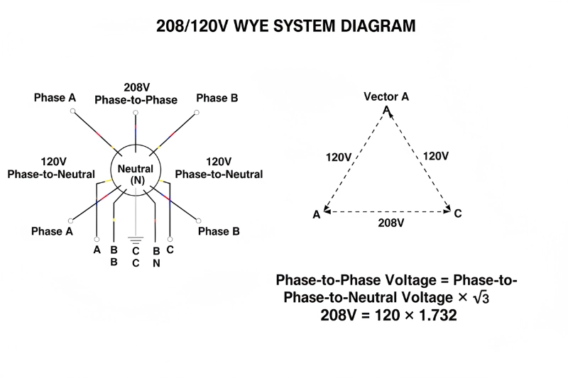 208/120V Wye Diagram