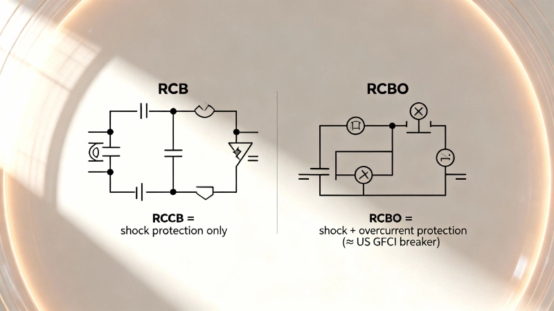 RCCB vs RCBO functional difference