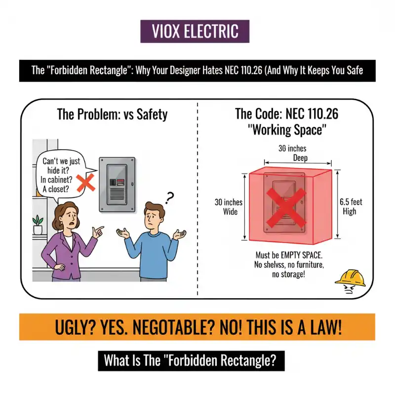 The "Forbidden Rectangle": Why Your Designer Hates NEC 110.26 (And Why It Keeps You Safe)