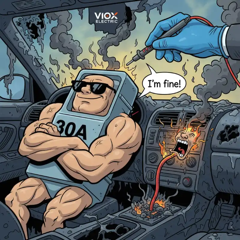 The Villain Fuse- A huge, muscular, dumb-looking 30A Automotive Blade Fuse