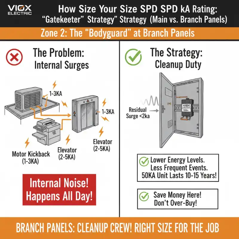 Zone 2: The "Bodyguard" at Branch Panels (50-100kA)