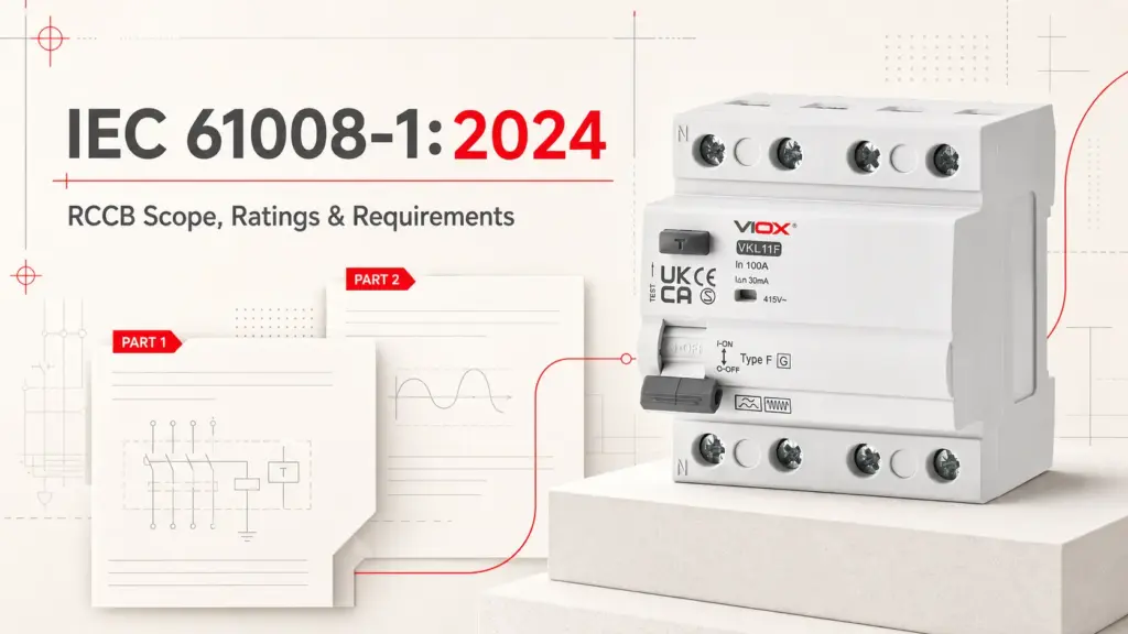 IEC 61008-1:2024 spiegata: ambito, valori nominali e requisiti degli RCCB