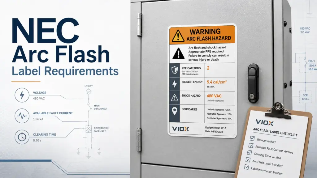 NEC Arc Flash Label Requirements: NEC 110.16, NFPA 70E 130.5(H