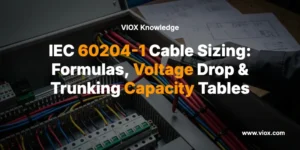 IEC 60204-1 Cable Sizing: Formulas, Voltage Drop & Trunking Capacity Tables