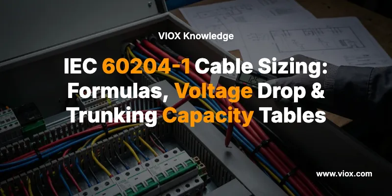 IEC 60204-1 케이블 사이즈 결정: 공식, 전압 강하 & 트렁킹 용량 표