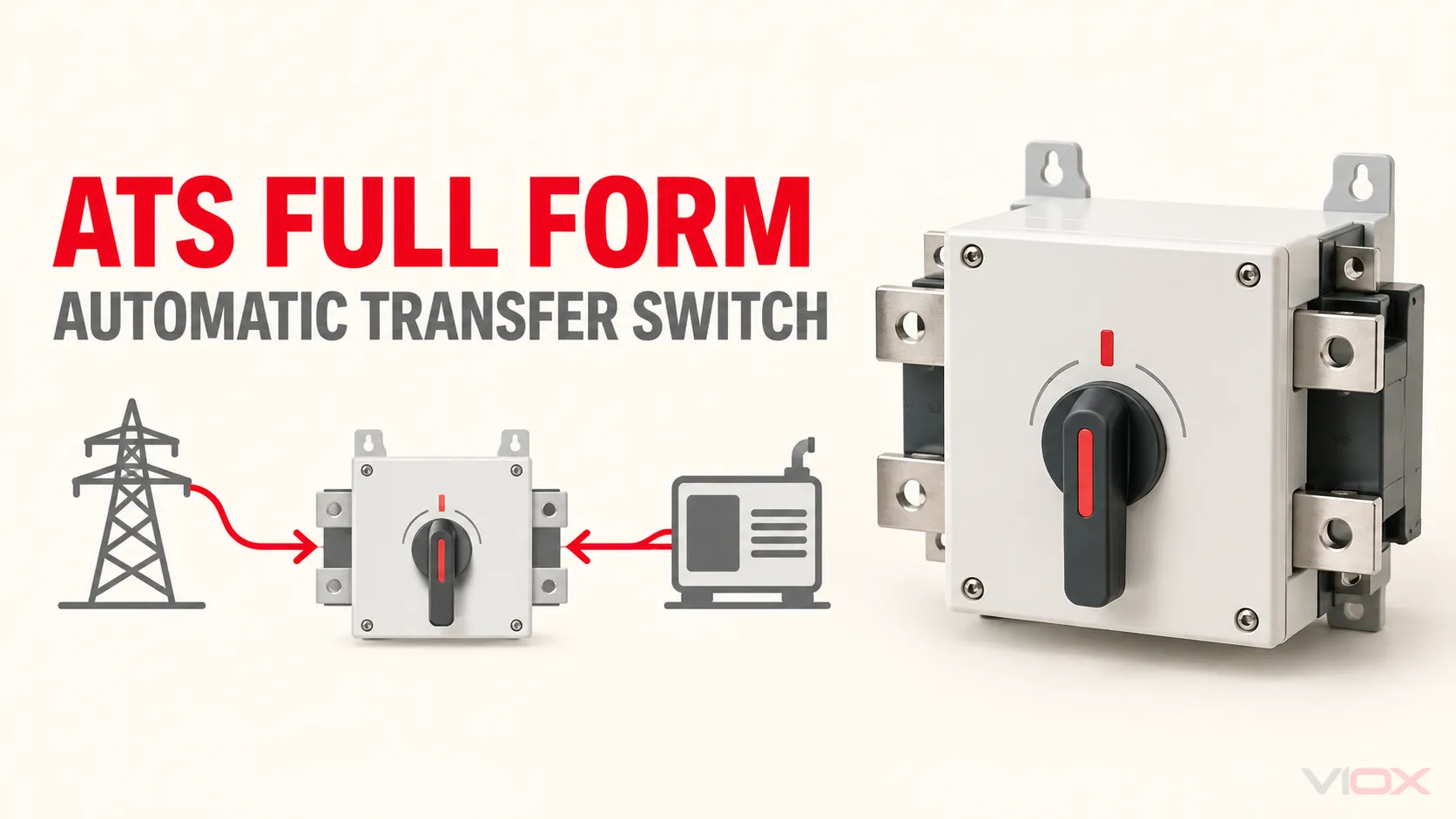 Plný název ATS v elektrotechnice: Automatic Transfer Switch (automatický přepínač)