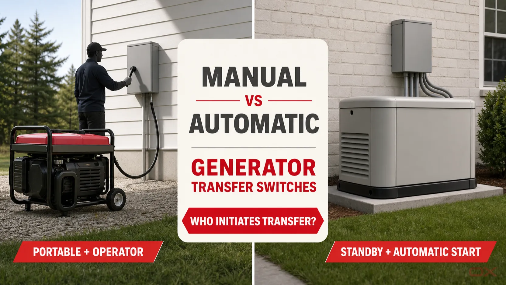 Manueller vs. automatischer Umschalter für Generatoren