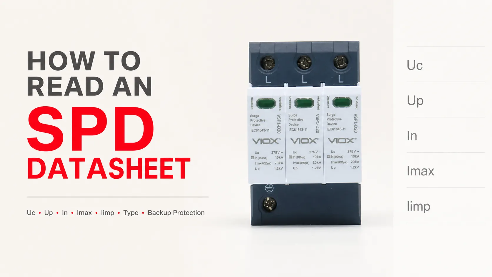 ow to Read an SPD Datasheet: Uc, Up, In, Imax, Iimp, Type, and Backup Fuse Explained