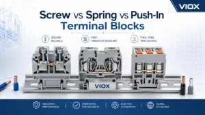 Screw vs Spring vs Push-In Terminal Blocks: Differences, Pros, Cons, and Selection Guide
