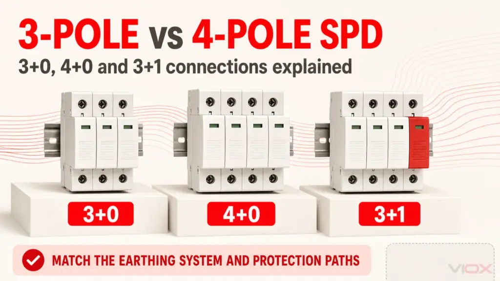 3-Pole vs 4-Pole SPD: 3+0, 4+0, and 3+1 Connections Explained