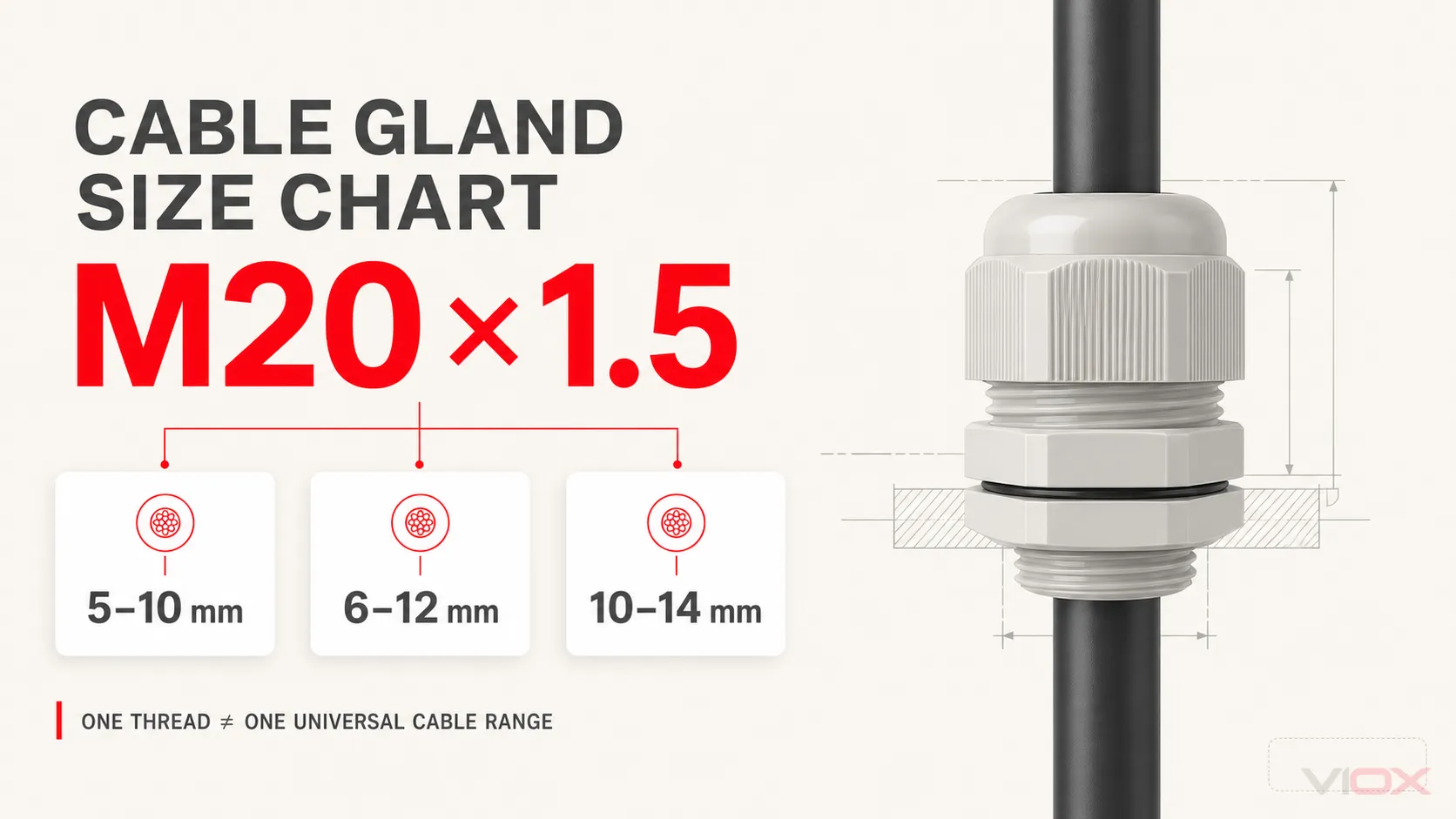 Cable Gland Size Chart: Metric, PG, NPT & G Threads