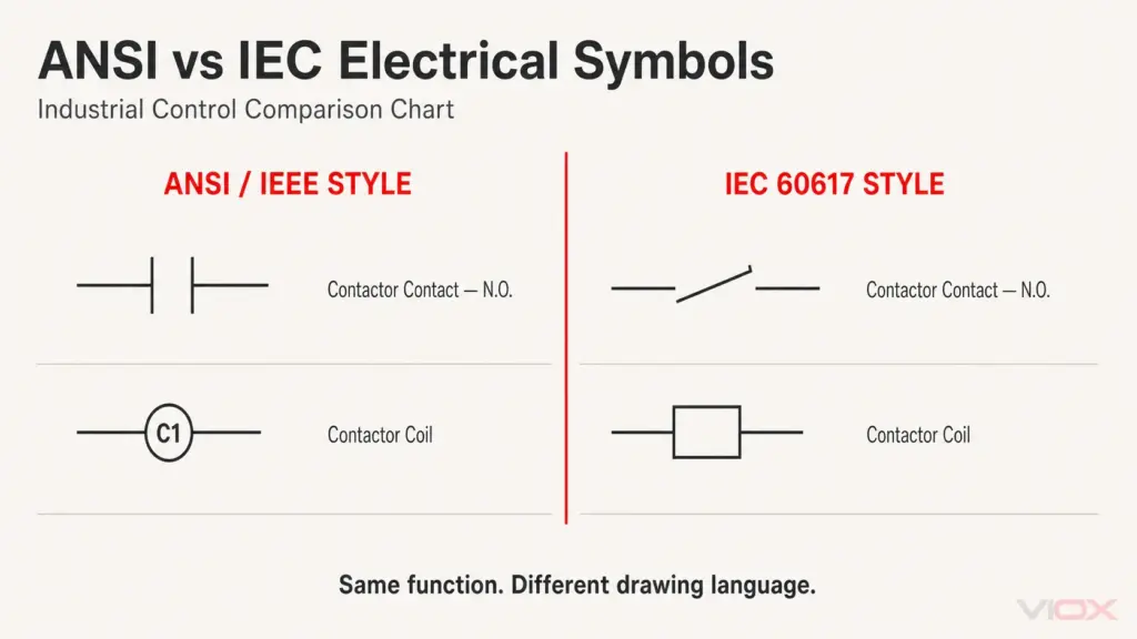 Electrical Symbols Chart: ANSI vs IEC Industrial Control Symbols