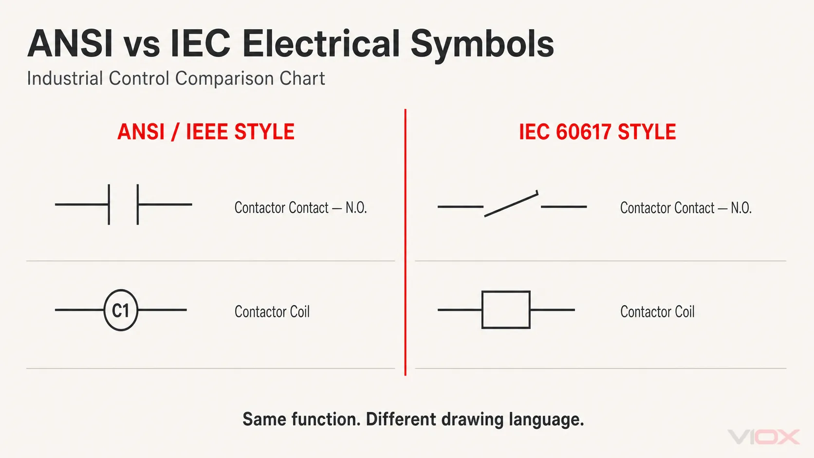 Electrical Symbols Chart: ANSI vs IEC Industrial Control Symbols