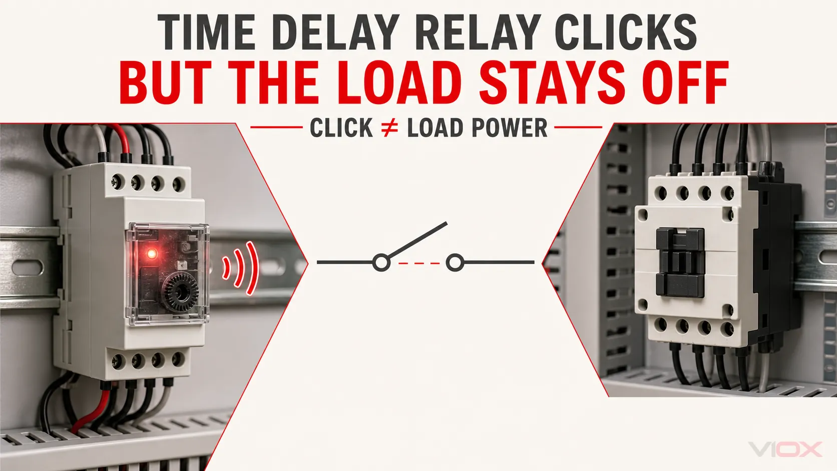 Time Delay Relay Clicks but Load Does Not Operate