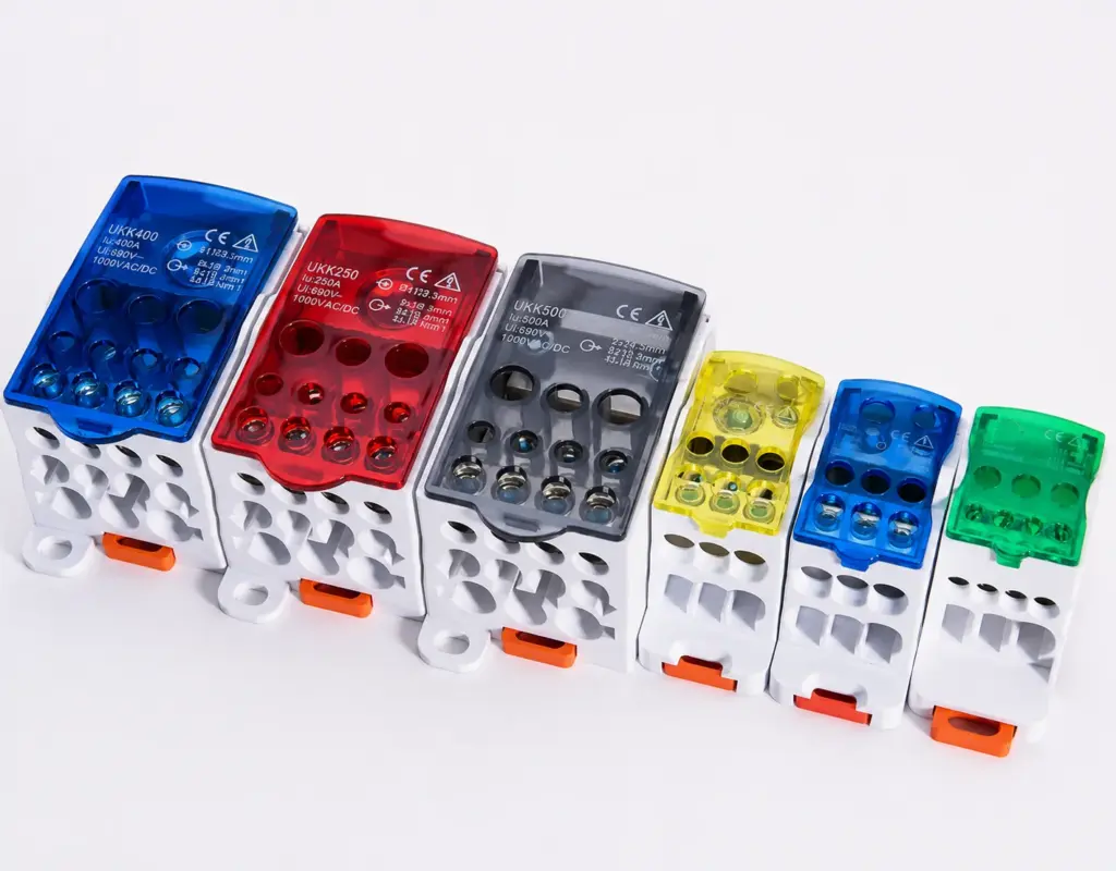 VIOX UKK power distribution blocks in six current and output configurations